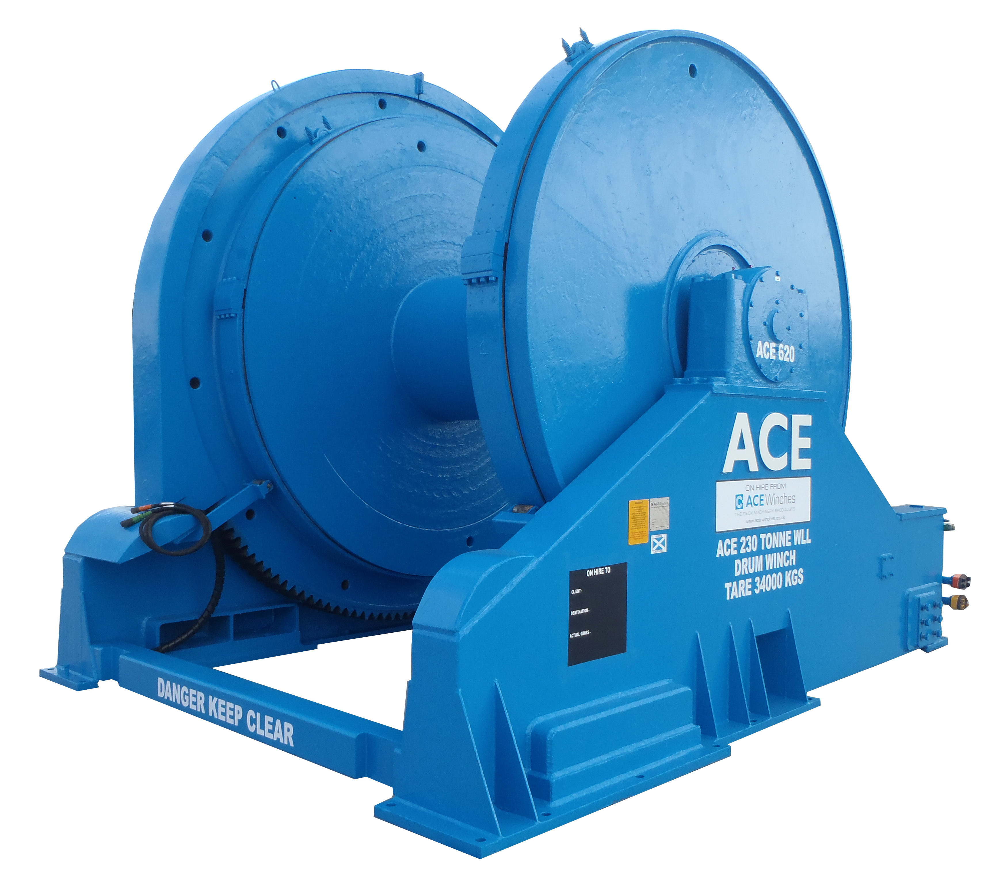 ACE 230 Tonne WLL Hydraulic Drum Winch